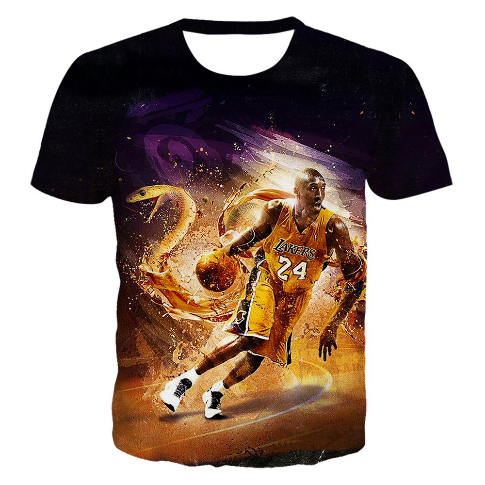 男女3d印花短袖 美国nba球星kobe 圆领时尚t恤 大码