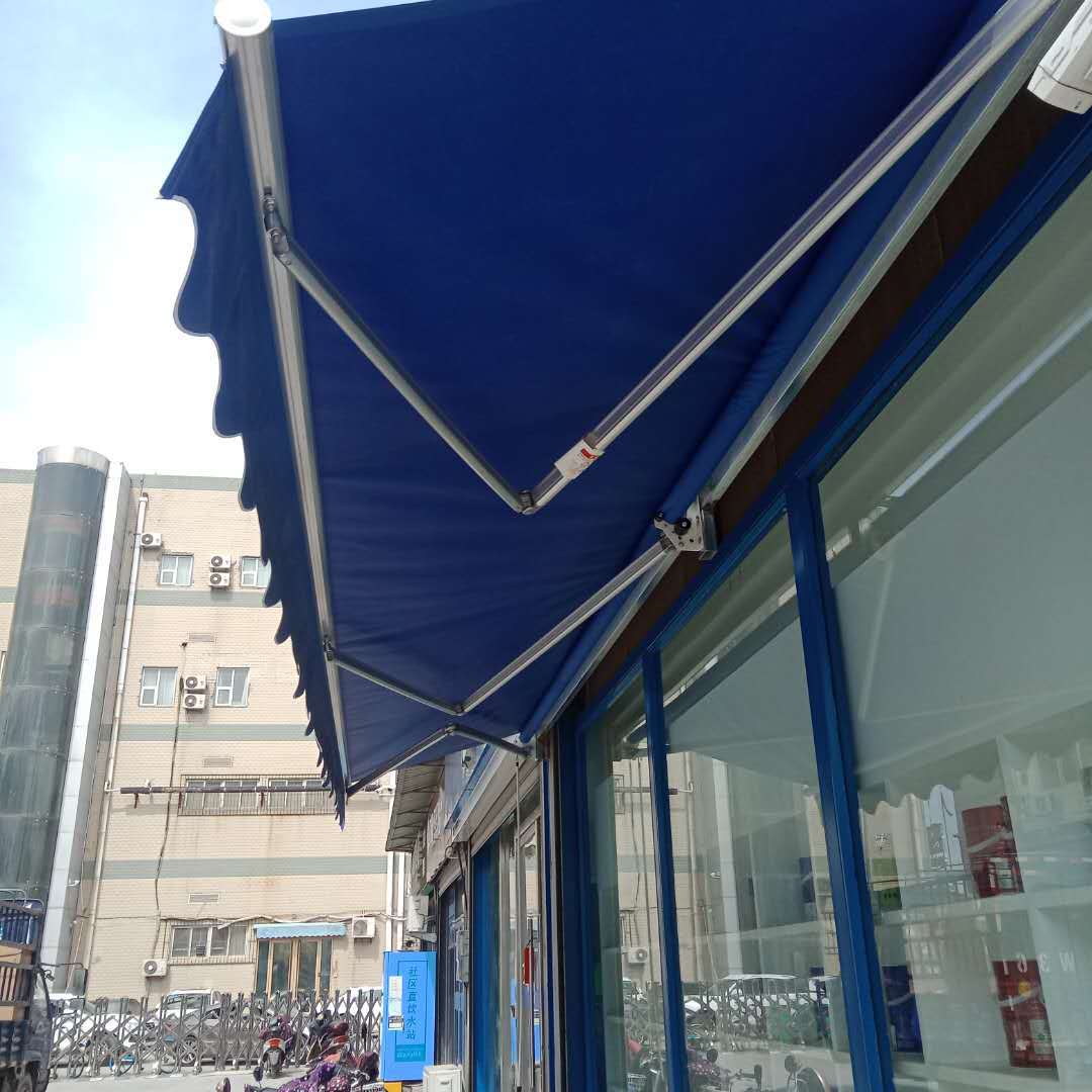 定伸缩遮阳蓬户外遮阳蓬曲臂棚制铝合金遮阳蓬庭院遮阳遮雨棚雨搭