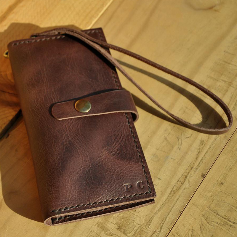 头层真皮手机袋 多功能卡包手机保护套 时尚牛皮手拿包