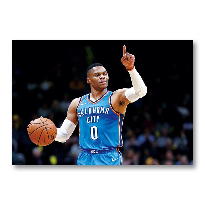 【a1684】威少01白色牛皮纸体育海报室内酒吧咖啡馆装饰画-阿里巴巴