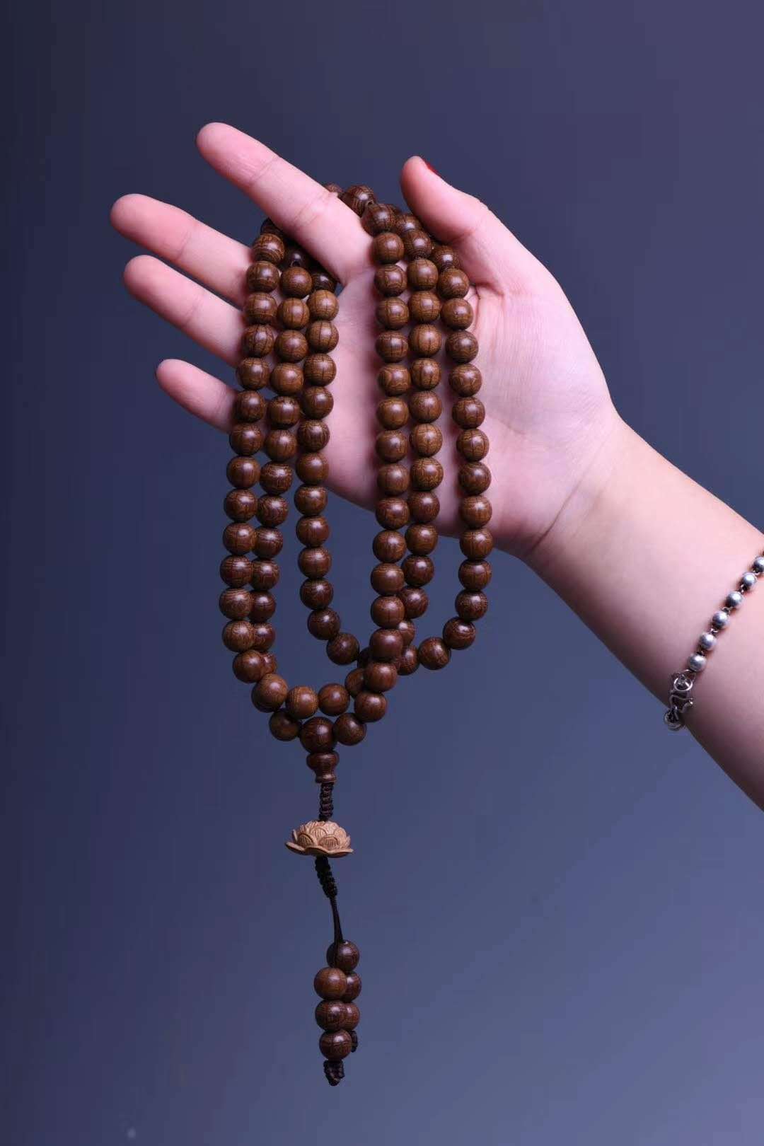 五台山降龙木108颗九道木佛珠手串念珠手链饰品厂家批发