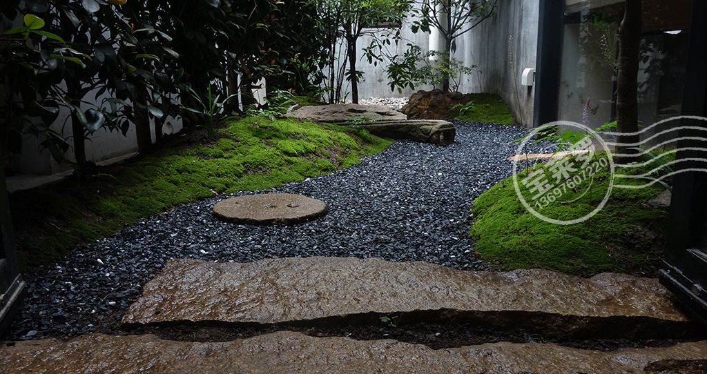 黑色砾石 景观黑色砾石 日式黑色砾石 枯山水黑色砾石.