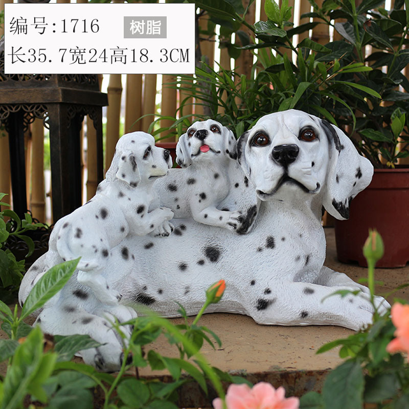 Simulation Spotty Dog Decoration Pet Dog Damazaki Dog Model Home Courtyard Garden Floor Watchdog Decoration Large