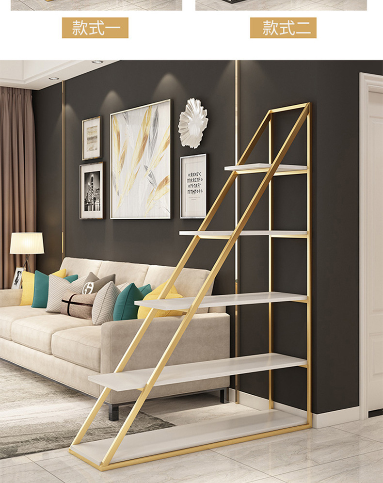 北欧简约铁艺创意三角置物架家用客厅靠墙隔断展示架办公室批发