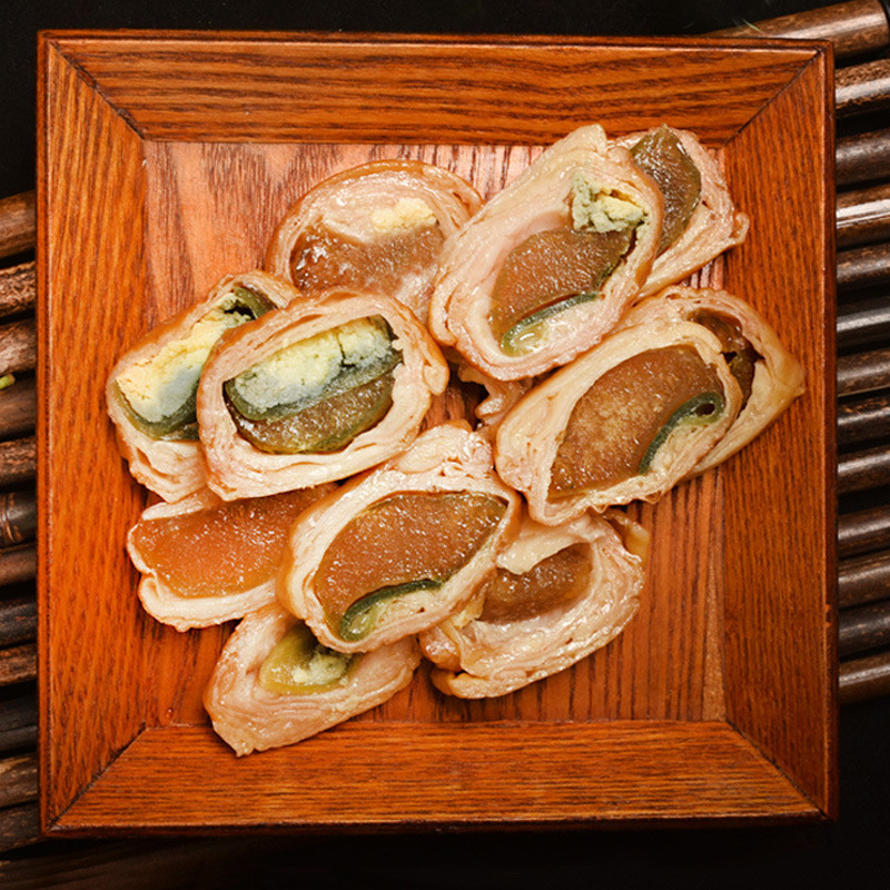 福建厦门皮蛋卷鸭皮卷彩蛋卷凉菜开袋即食酒店饭店特色半成品冷菜