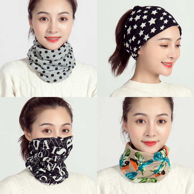 Scarf Women's Autumn and Winter Warm Variety Scarf Pullover Scarf Fashion Mask Windproof Fake Collar Cervical Neck Protection