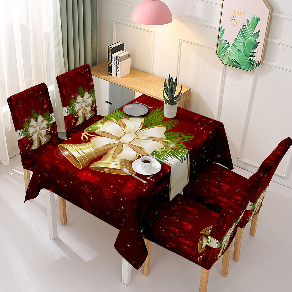 SOURCE Manufacturer Christmas Tablecloth Chair Cover Decorative Elastic One-Piece Chair Cover Absorbent Tablecloth Can Be Customized Pattern