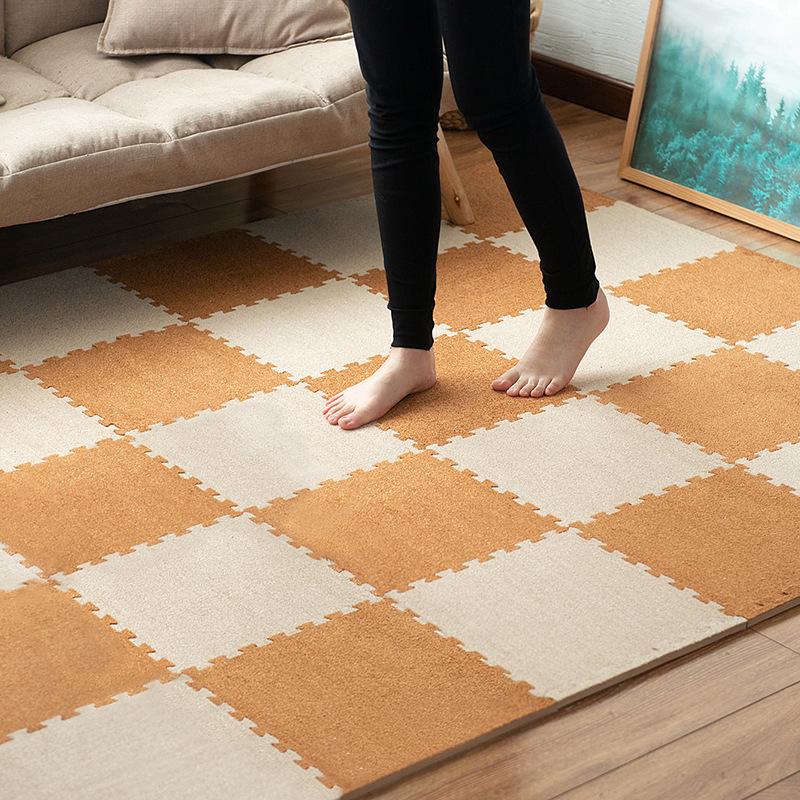 卧室拼接地毯满铺儿童房间毛绒面泡沫拼图地垫儿童床边地板垫飘窗