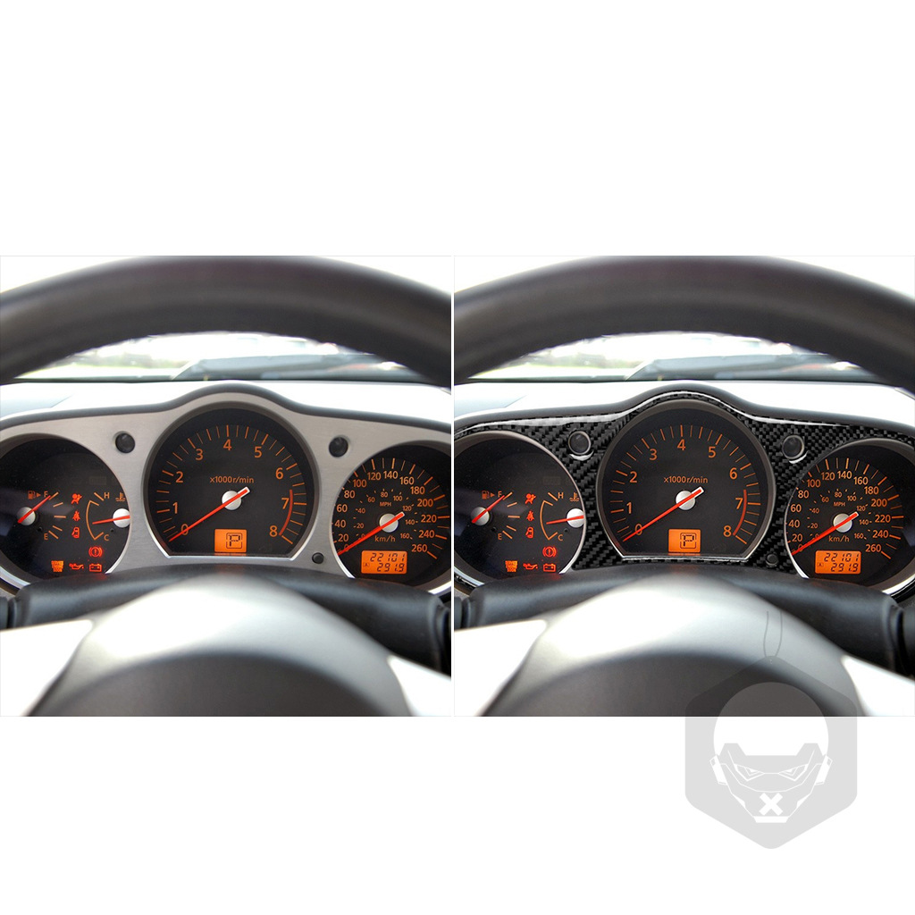 适用于06-09款日产尼桑350z仪表盘速度计包围显示转盘框碳纤维贴