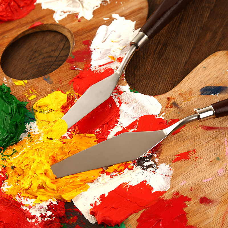 5把装油画刀调色刀 油画刮刀油画铲 颜料刀学生美术绘画工具套装