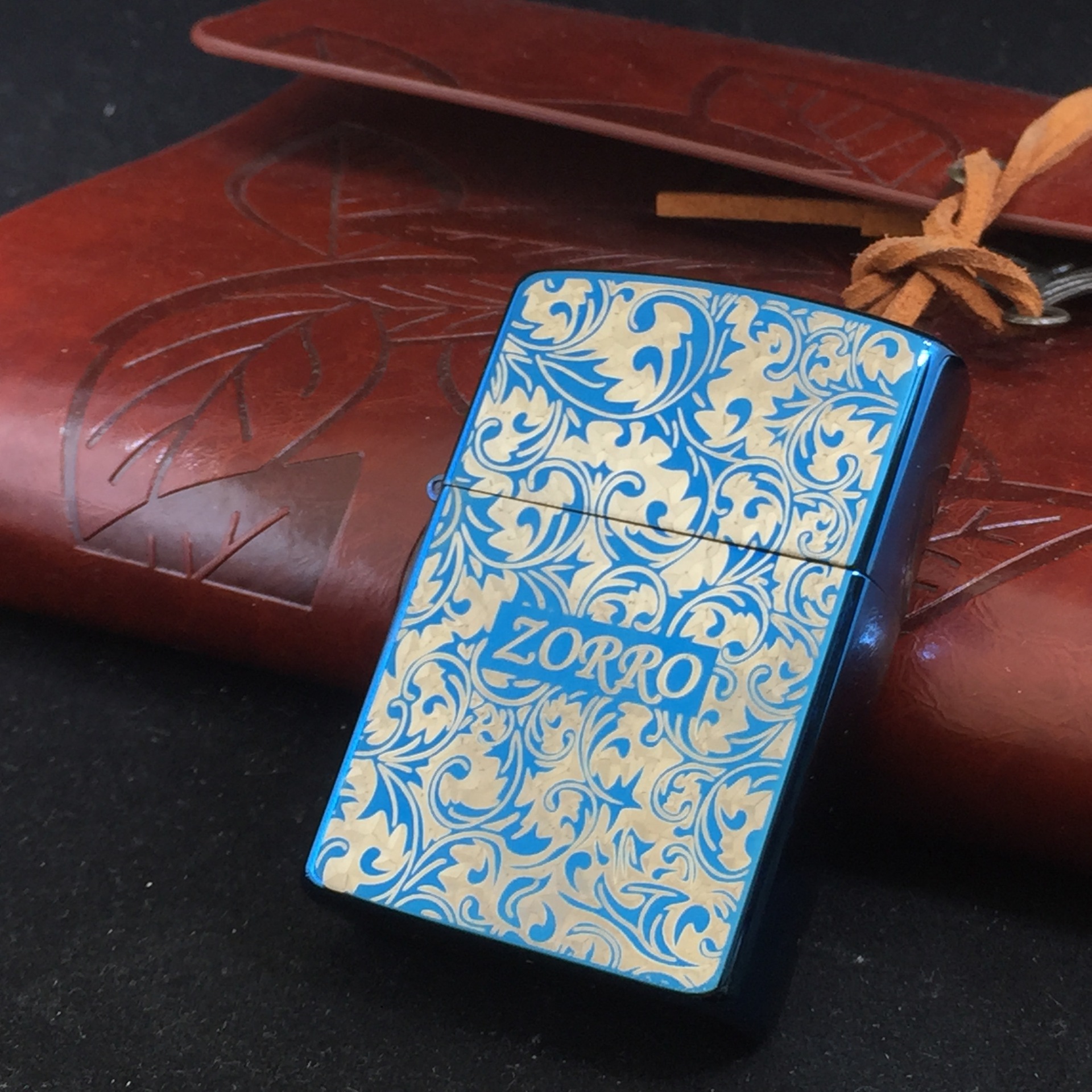 佐罗礼盒装蓝冰3d唐草煤油打火机