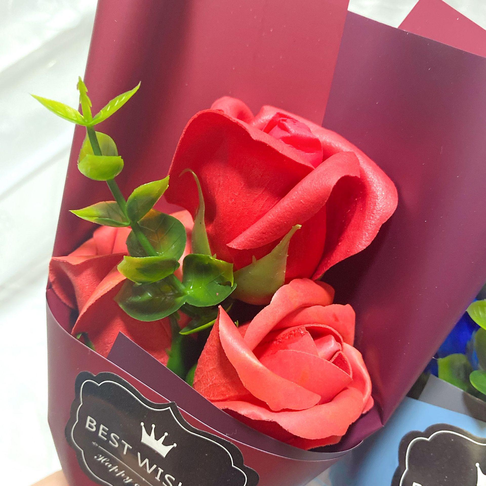 母亲节礼物520三朵玫瑰香皂花花束礼盒五层地推商超活动