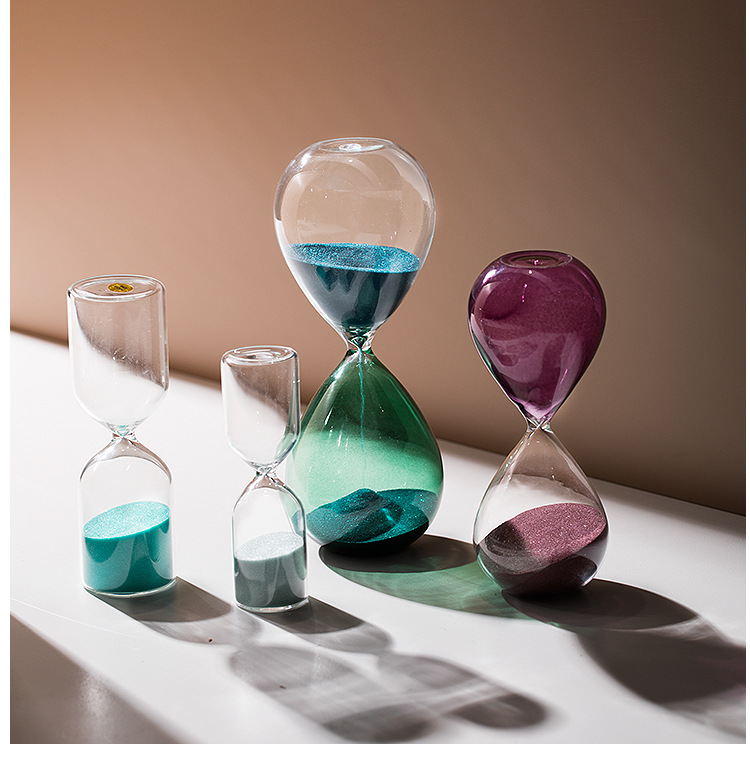 创意玻璃沙漏计时器摆件时间5 10 15分钟儿童刷牙 客厅家居装饰品