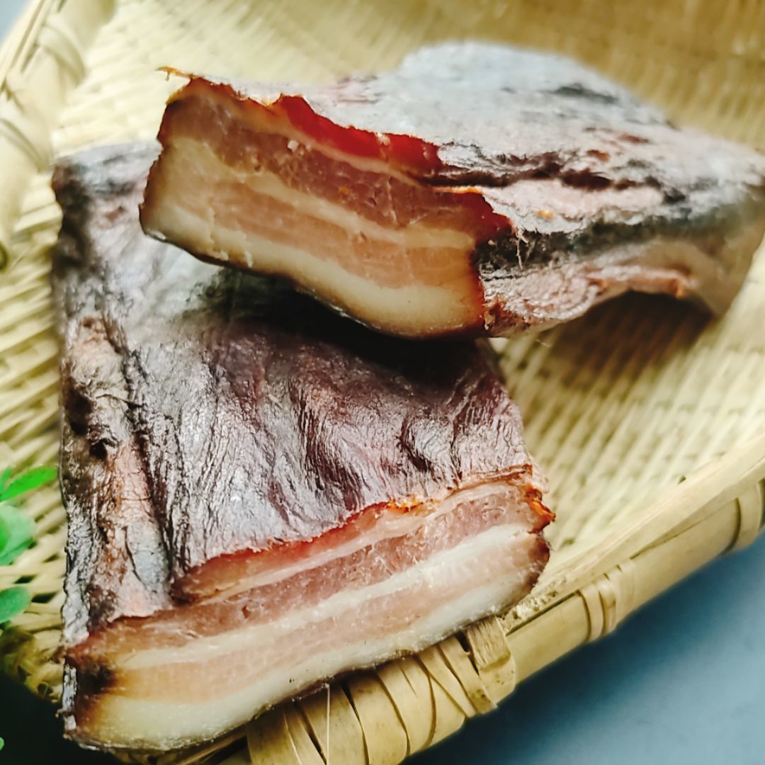 湖南柴火烟熏五花腊肉湖南土特产手工古法腊肉五花肉500g