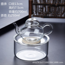 手工全玻璃壶承透明茶洗迷你茶渣桶可加热水洗建水茶具配件小果盘