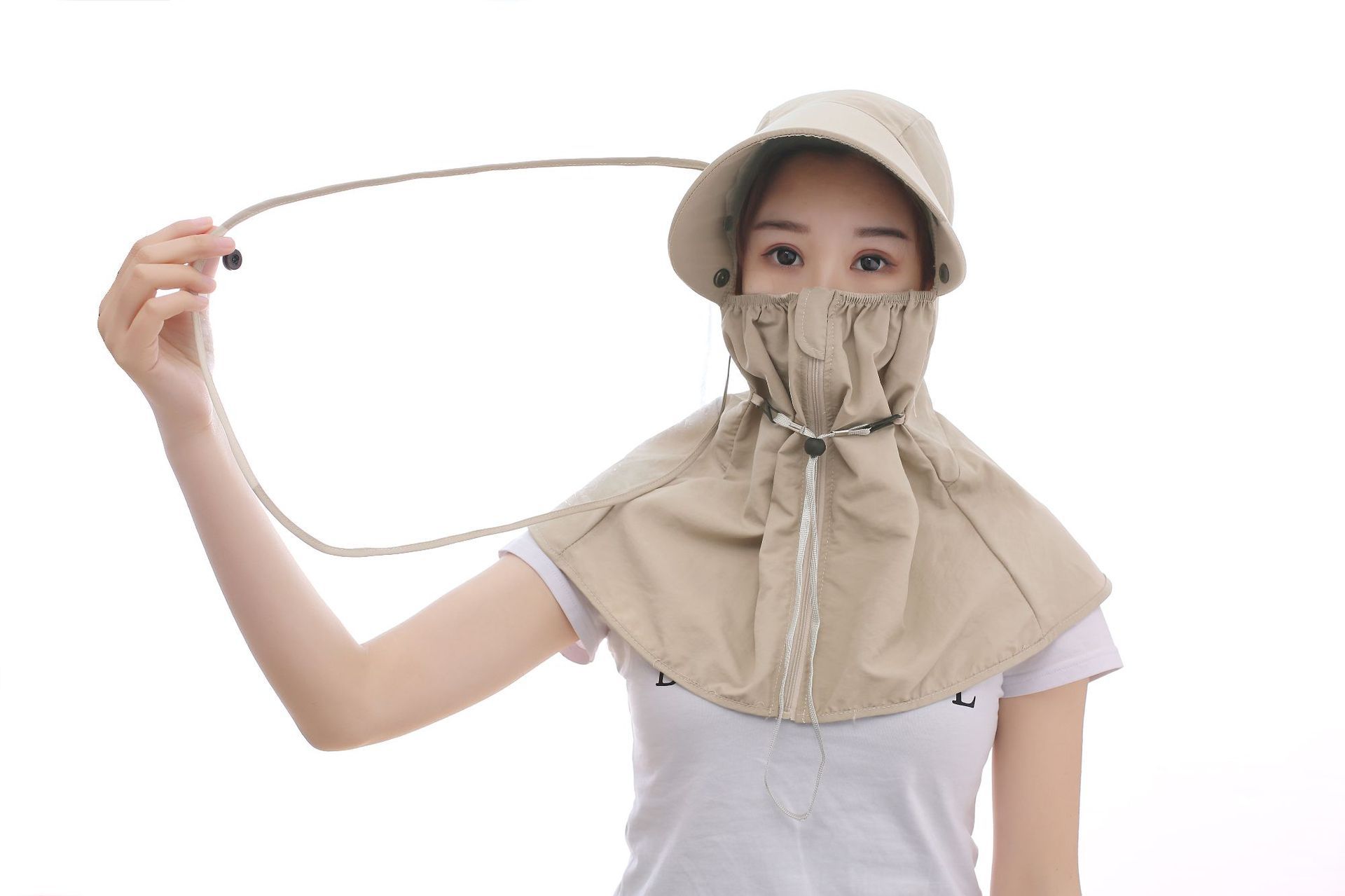 b0046男女夏季新品遮阳防晒防紫外线防护帽防飞沫风沙面罩隔离罩
