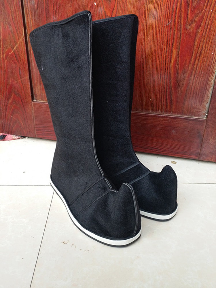 平底古代男子官靴 清朝官靴 古装高帮朝靴老爷靴戏曲戏剧官鞋包邮