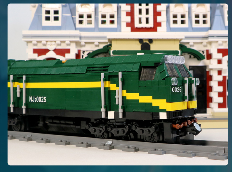 跨境亚马逊宇星世界铁路系列12003-12011遥控蒸汽机车积木玩具