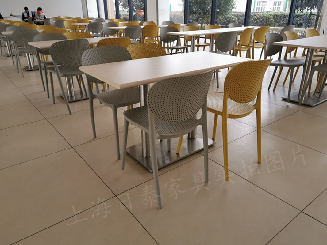 上海办公家具简约分体员工食堂桌椅一桌四椅组合餐桌椅快餐桌椅