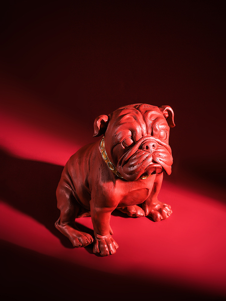 北欧彩色简约斗牛犬电视柜桌面卧室桌面店铺树脂工艺品工厂一手货