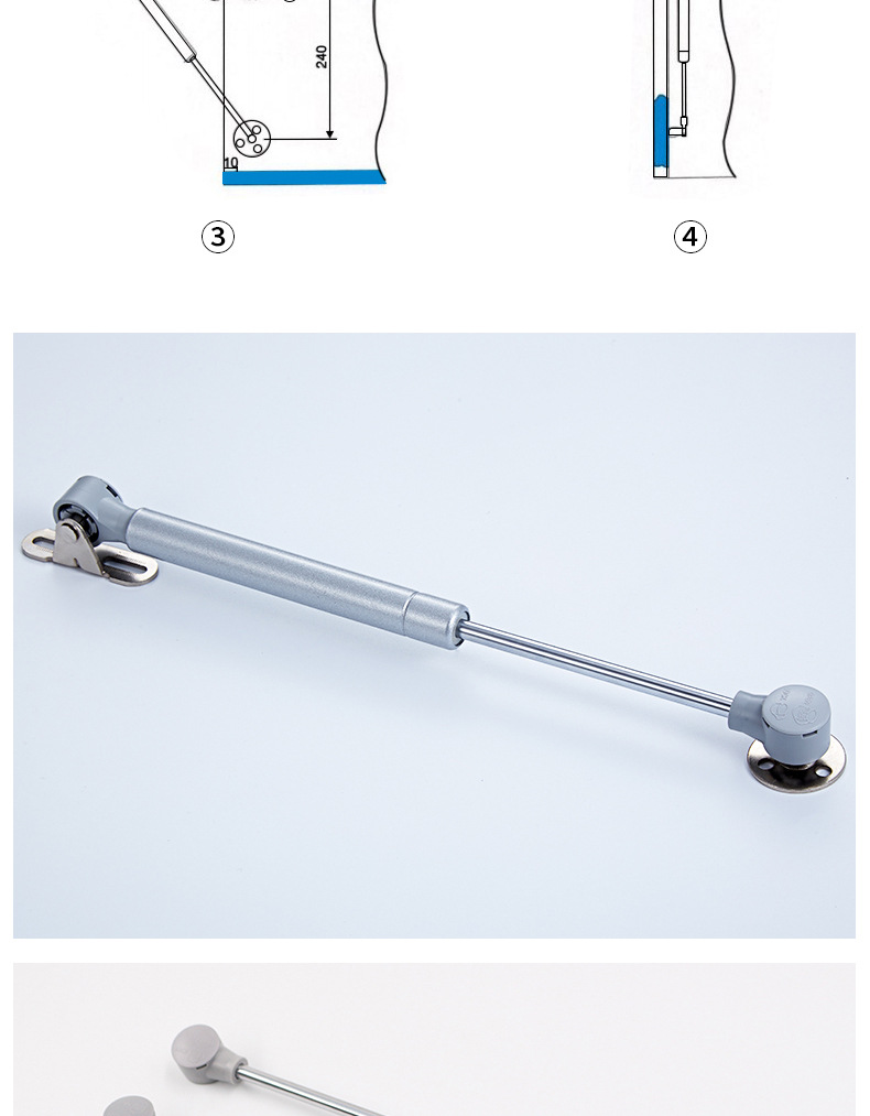 厂家直销橱柜上翻门榻榻米气撑液压气弹簧支撑杆 吊柜门顶杆