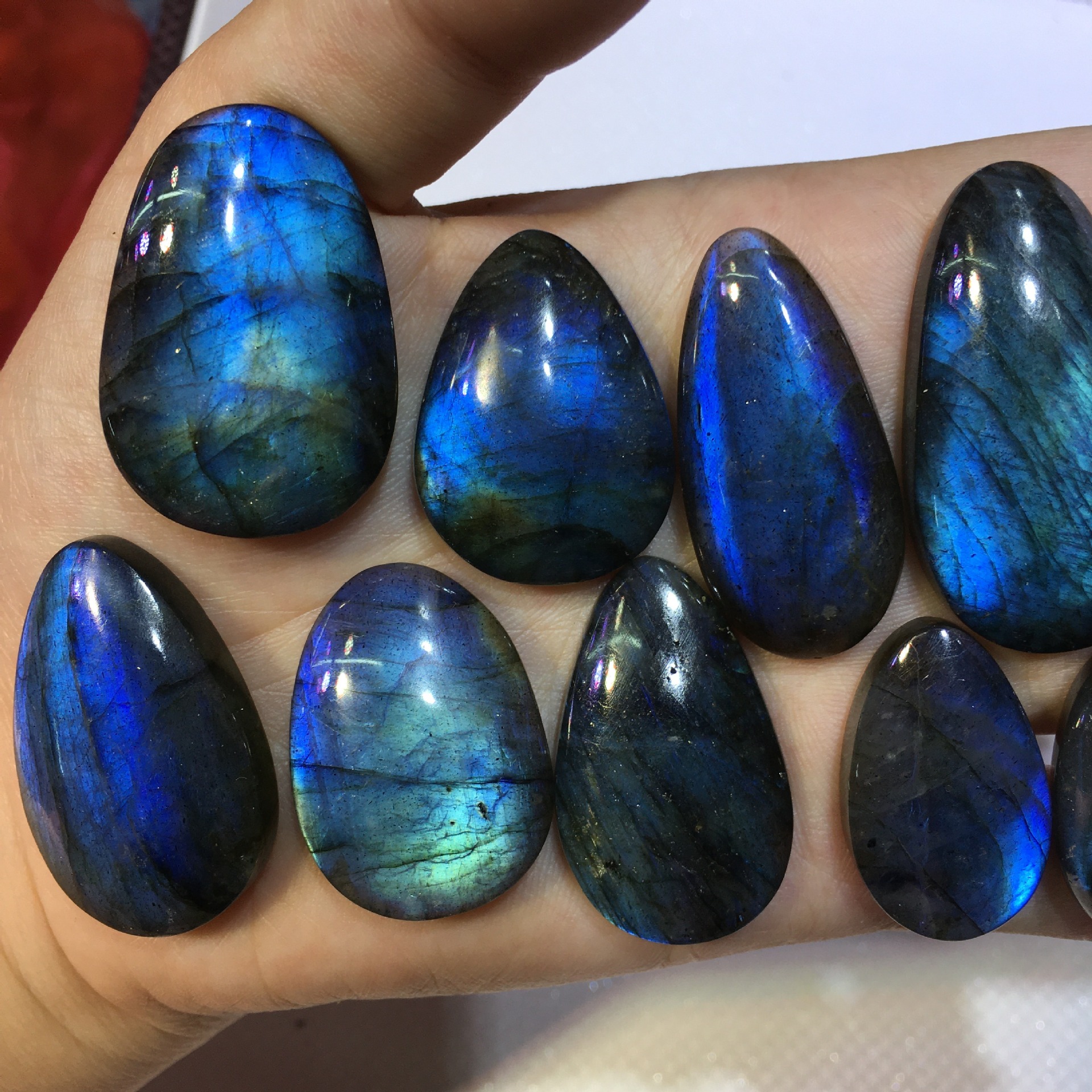 天然拉长石裸石吊坠手工镶嵌美货裸石拉长石各种形状吊坠批发