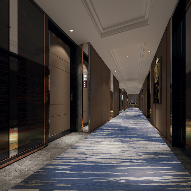 400克简约祥云印花酒店涤纶公共区域过道地毯 晋江地毯批发定做