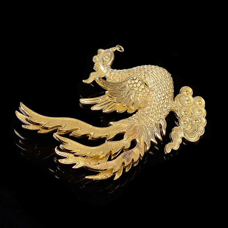 新款古风纯铜材质凤呈祥发簪头饰配件diy汉服步摇发簪主体材料