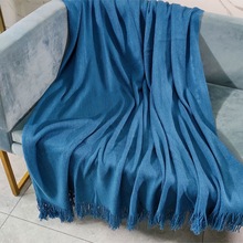 美式床搭酒店床尾毯沙发毯北欧客厅毯毛线针织办公室空调毛毯搭巾