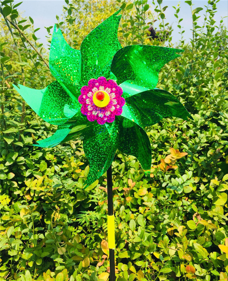 24cm亮面八角风车双节杆pvc户外防水插地景区公园广场卖节庆礼品