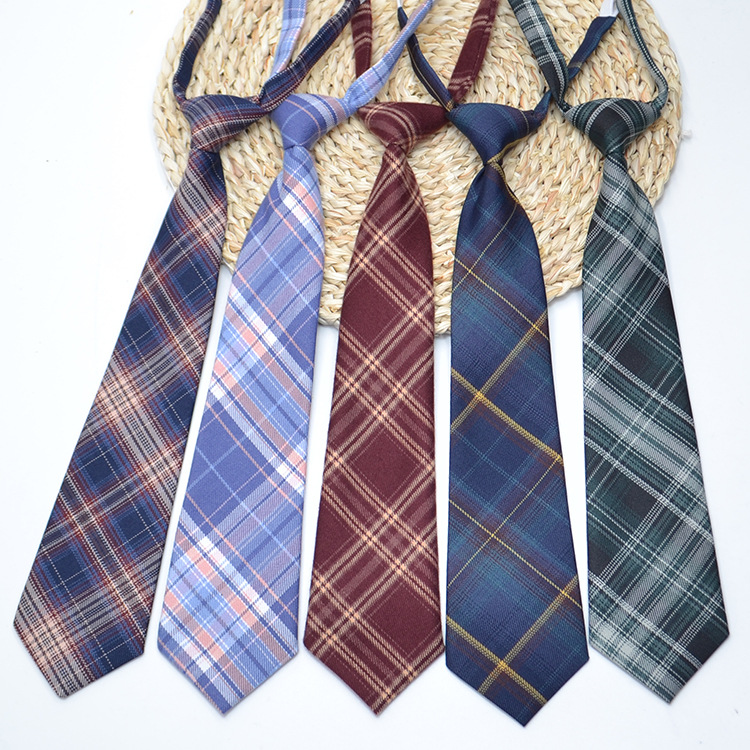 原创jk制服领带领花格子日系制服水手服学院风蝴蝶结校服领带套装