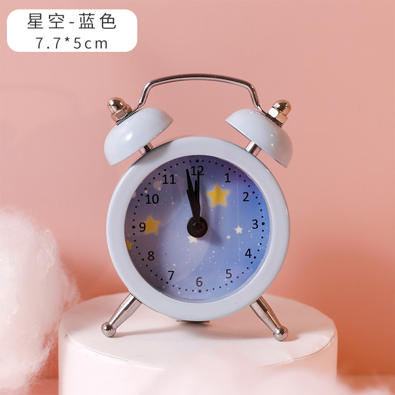 Student Bedside Creative Children Little Alarm Clock Cute Cartoon Mute Simple Bedroom Mini Loud Desk Clock Alarm Watch