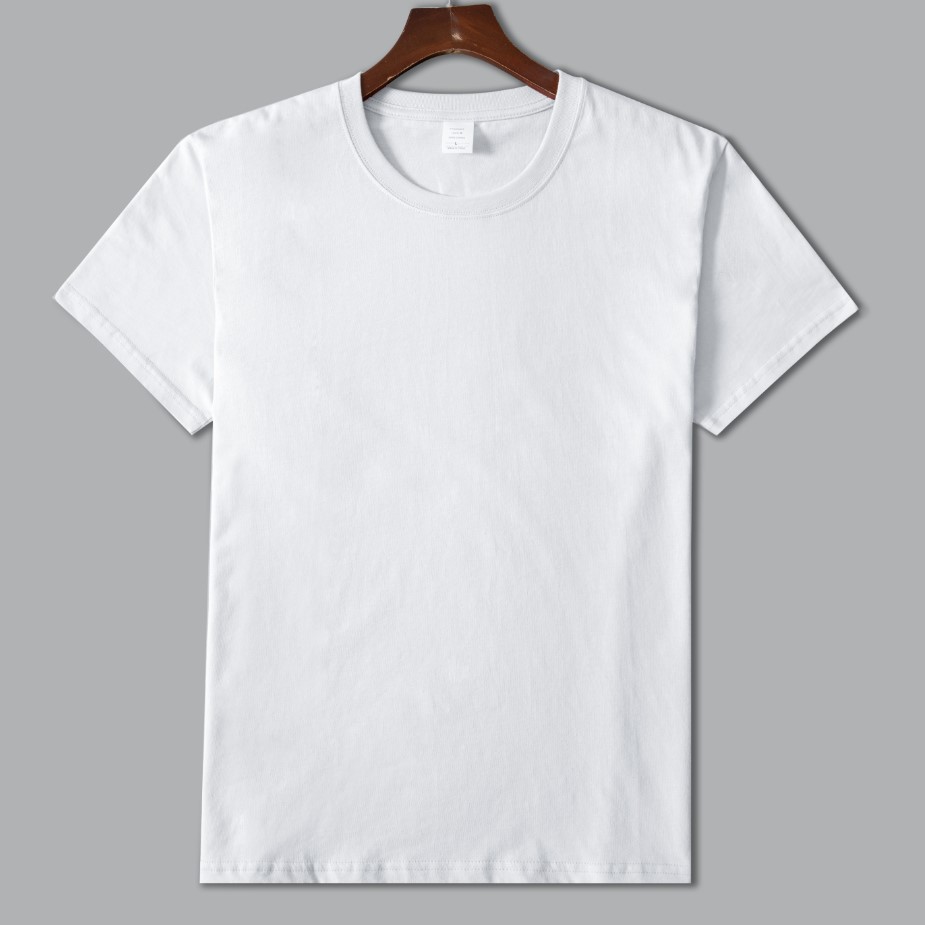 New Heavy 220G Trendy Cotton T-shirt Men's and Women's Solid Color Short-Sleeved Combed Cotton round Neck T-shirt White Thickened