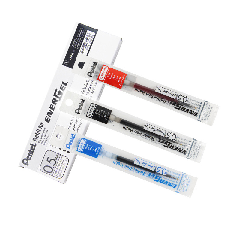 日本pentel派通文具 energel中性笔芯 顺滑速干学生文具用品 黑色