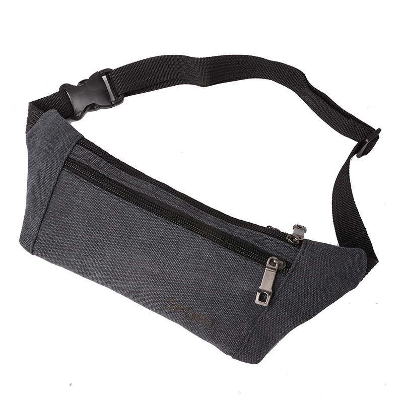 纯帆布贴身腰包手机腰包 男士运动户外休闲 跑步防盗男包批发定制