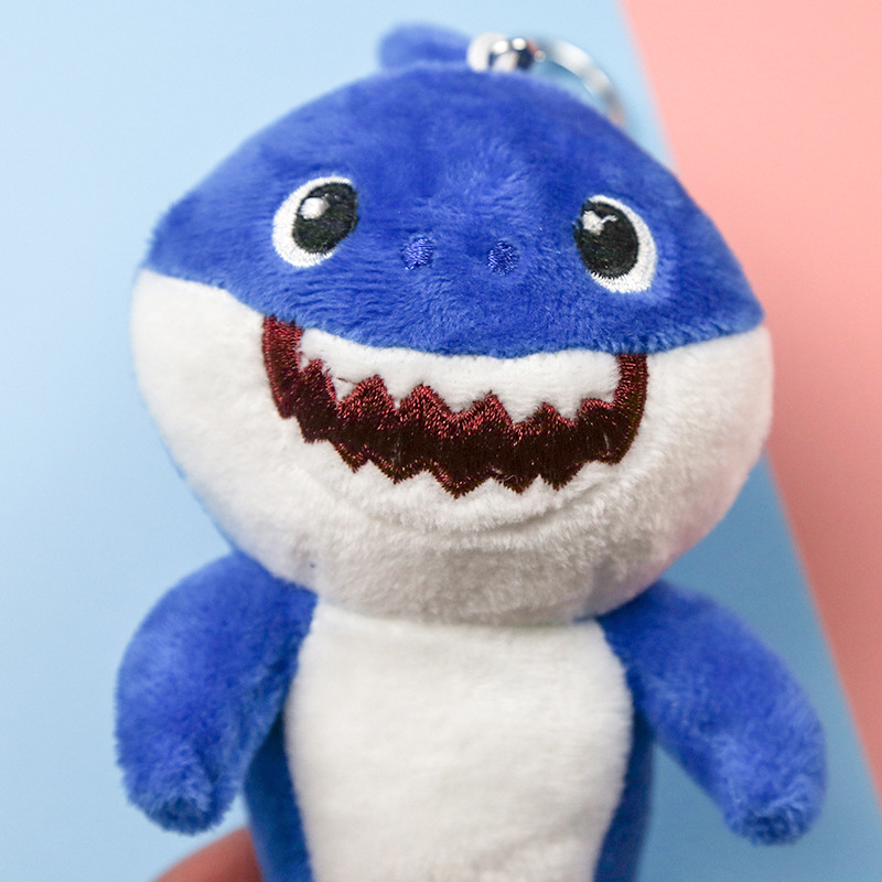 鲨鱼宝宝毛绒小挂件创意海洋动物鲨鱼公仔包钥匙挂饰玩偶定制logo