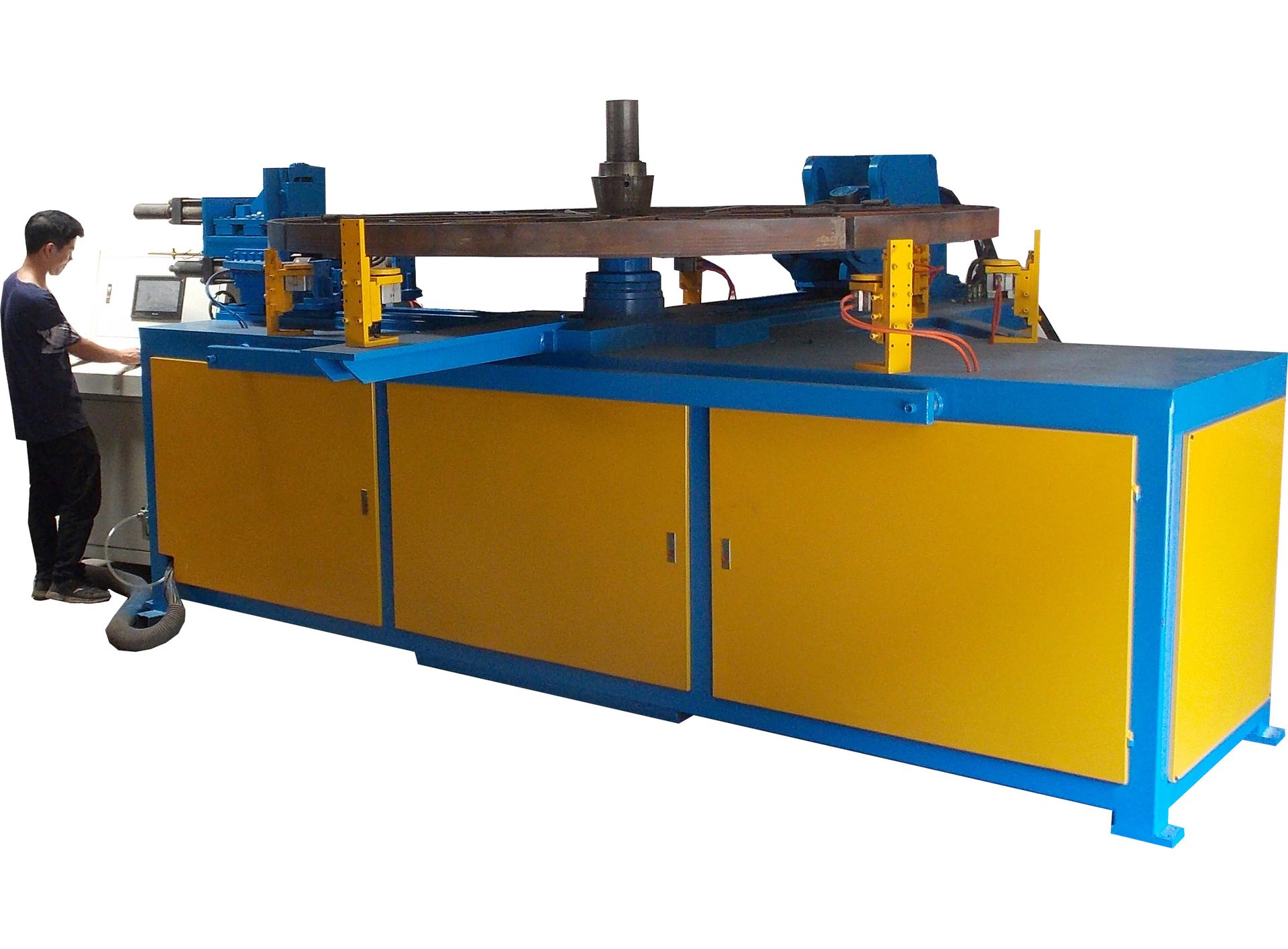 风管翻边机 风机外壳翻边冲孔 翻边设备