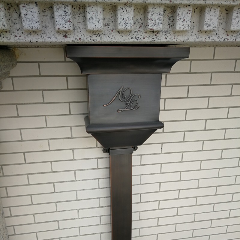 屋檐天沟连接雨水斗按图定制方形雨水斗坚固耐用侧排雨落水斗安装