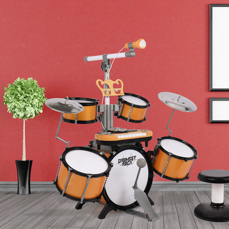 宝丽1902入门初学者儿童多功能摇滚琴鼓组合爵士鼓玩具打鼓乐器