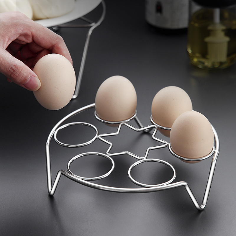 SST Steaming Rack Multi-Functional Three-Leg Steamer Kitchen Steam Eggs Tools High Leg Steaming Rack Non-Slip Bracket 0828