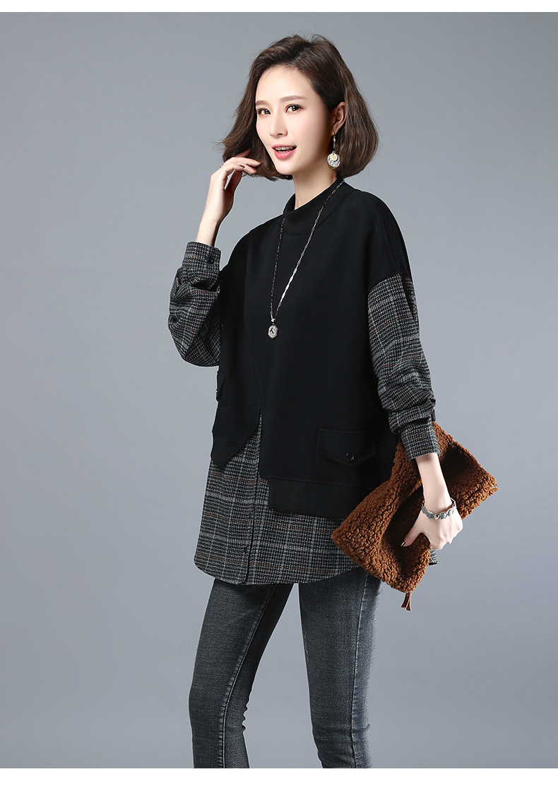 卫衣女2019秋冬新款长袖潮ins韩版宽松2020春季中长款假两件上衣