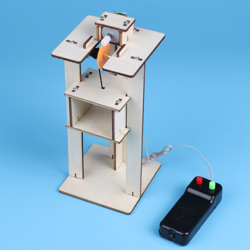 科技小制作diy自制线控电梯模型科学实验教具创意活动升降机玩具