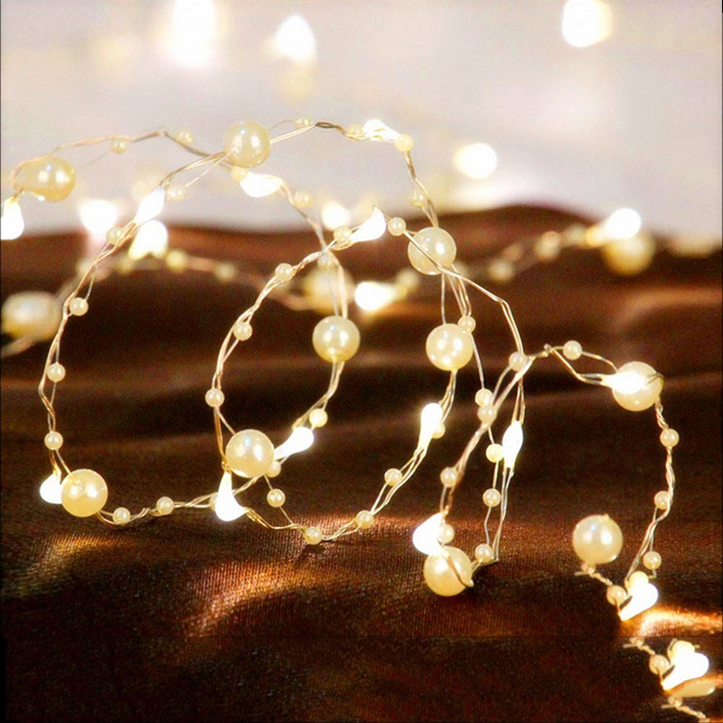 仿珍珠灯串led珠串装饰灯圣诞节装饰吧台餐桌装饰灯 婚庆摆台灯串