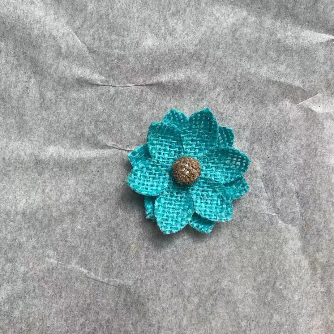 人气热销;麻布花 diy手工 饰品装饰 服饰配件 麻绳花 麻袋花.