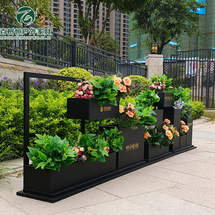 新款户外组合铁艺花箱园艺花槽商业街外摆花器隔断花坛长方形abcd
