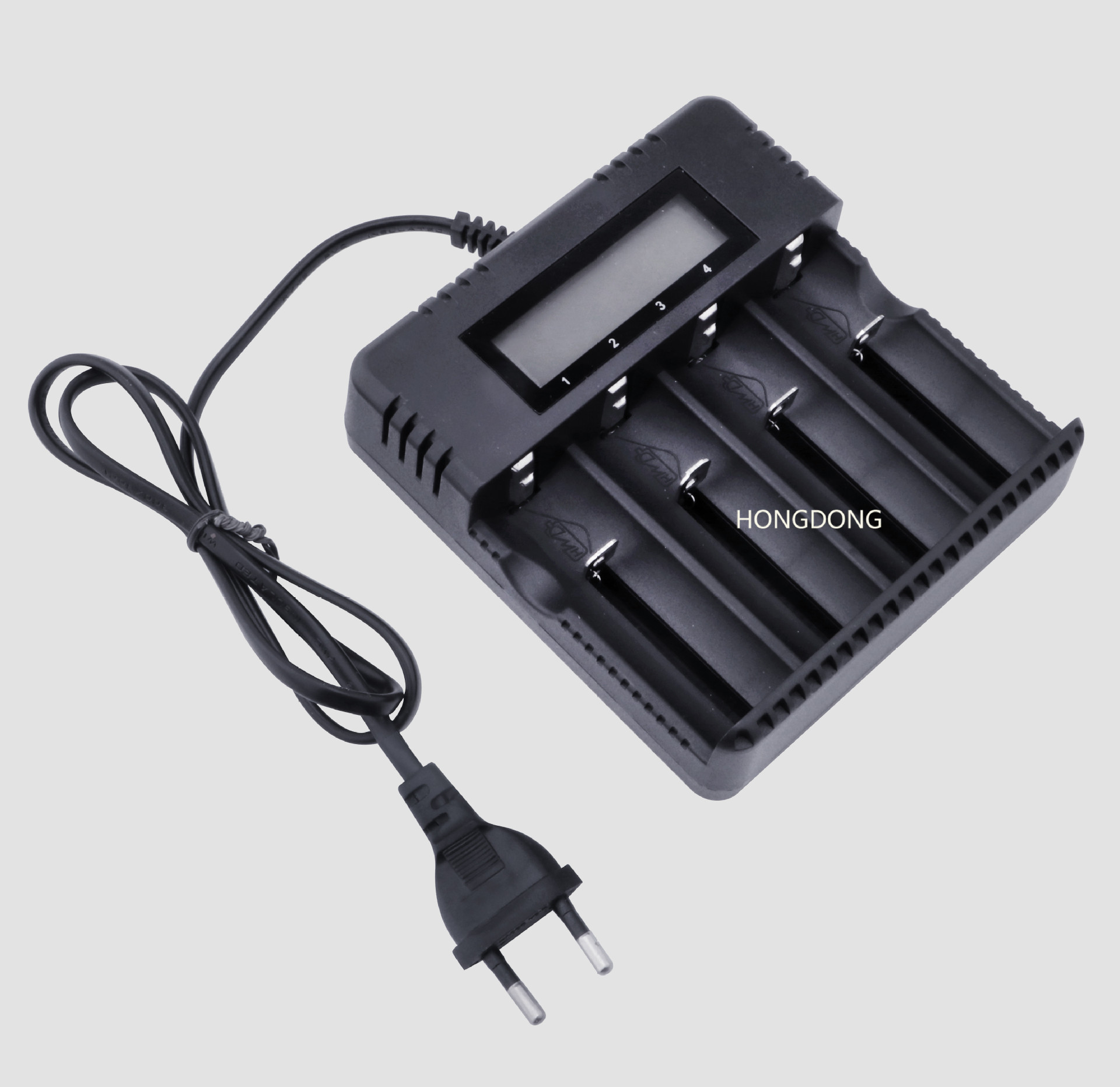 智能液晶锂电池充电器 镍氢3.7v锂电池四槽充5号7号aa玩具充电器