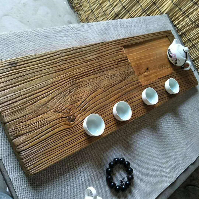 老榆木门板旧木板老门板古朴怀旧茶台吧台板楼梯踏步板原木茶桌