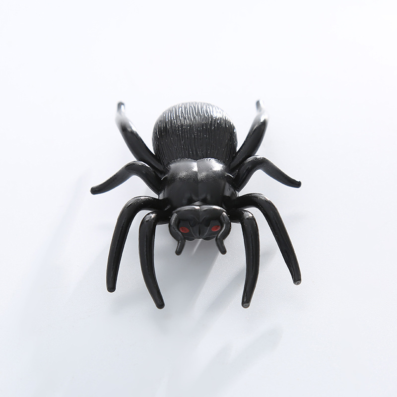 地摊玩具万圣节电动小蜘蛛 震动爬行整人玩具 场地万圣节装饰道具
