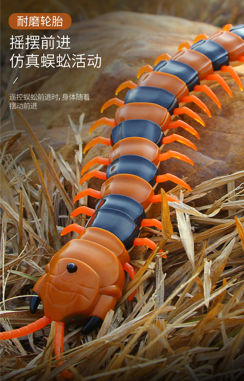 新奇特遥控蜈蚣 超仿真红外线感应动物整蛊玩具模型 9901
