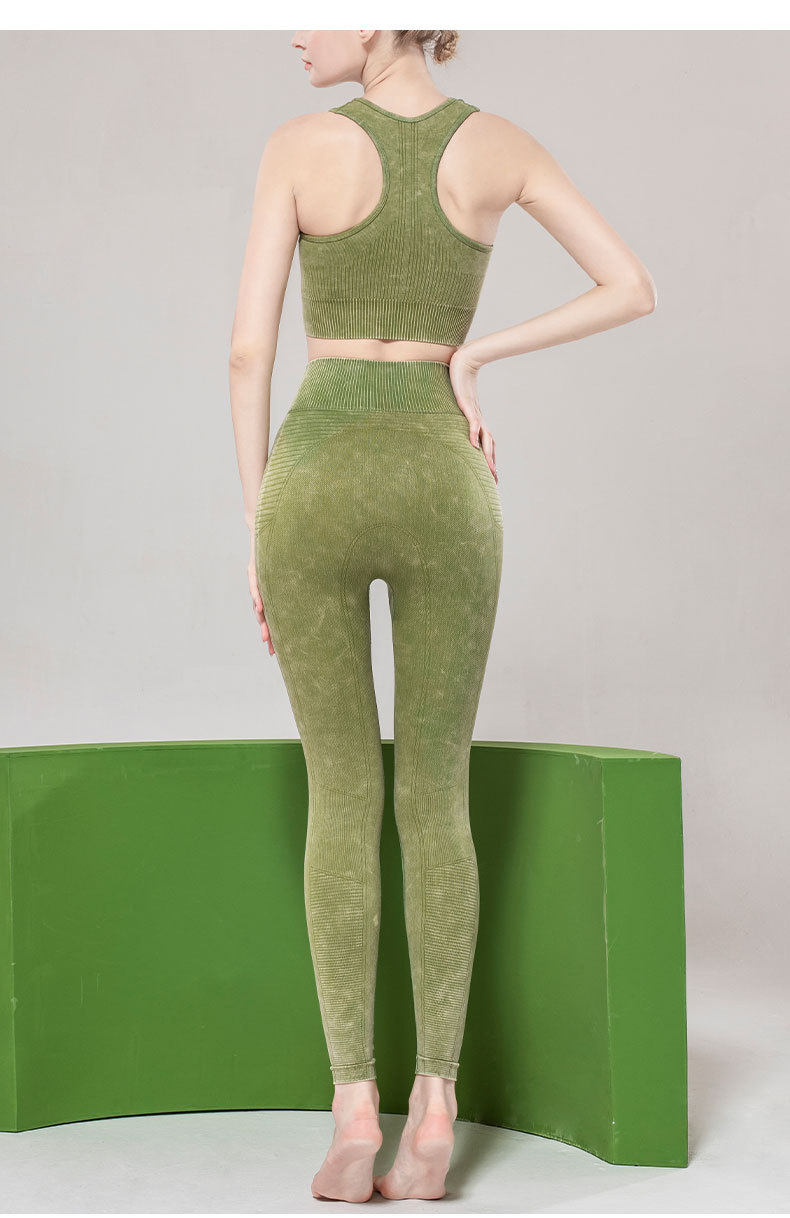 跨境欧美无缝瑜伽裤女提花洗水印花运动紧身裤高弹提臀跑步健身裤